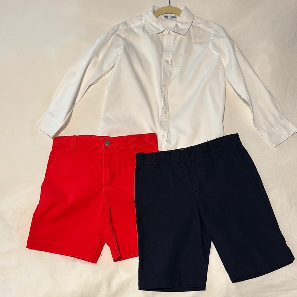 Jacadi Paris Bright Red Shorts and Navy Shorts